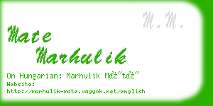 mate marhulik business card